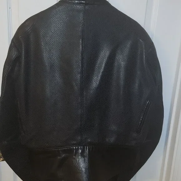 Vanson Black Leather Motorcycle Jacket 44 - Picture 2 of 10